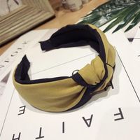 Korean Version Of The Simple Solid Color Fabric Hit Color Middle Knot Knotted Wide Side Headband Nhsm143905 main image 8