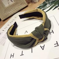 Korean Version Of The Simple Solid Color Fabric Hit Color Middle Knot Knotted Wide Side Headband Nhsm143905 main image 10