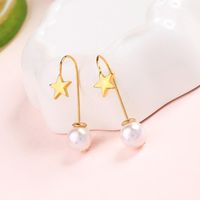 À La Mode Gouttes Pour Les Oreilles Simple Et Compact Design Étoiles Boucles D'oreilles Femmes Mode Européenne Et Américaine Tout-match De Perle Boucles D'oreilles Me97252 main image 4