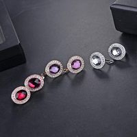 Korean Version Of Simple Fashion Wild Colorful Imitated Crystal Stud Earrings Nhlj143913 main image 3