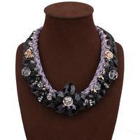 Fashion Hand-woven Imitated Crystal Flower Necklace Nhva143489 sku image 1