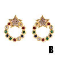 Stylish Geometric Five-pointed Star Colored Stud Eard Earrings Nhas143685 sku image 1