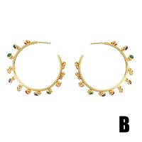 Fashion Hand-wound Colored Zircon Hoop Earrings Nhas143686 sku image 2