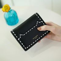Simple Stitching Threaded Ultra-thin Two Fold Wallet Nhni144167 main image 5