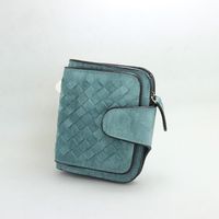Woven Pu Leather Simple Oil Side Buckle Multi-card Multi-function Short Wallet Nhni144184 main image 7