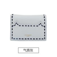 Simple Stitching Threaded Ultra-thin Two Fold Wallet Nhni144167 sku image 4