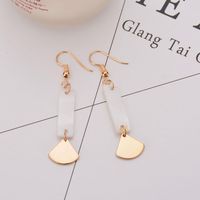 European And American Personality Fan-shaped Copper Piece Turquoise Tassel Ear Hook Nhbq144543 main image 5