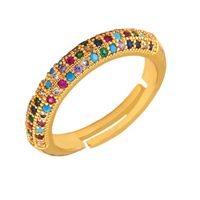 Fashion Copper Inlaid Zircon Rainbow Ring Nhas144837 main image 4
