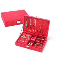 Fashion Deer Velvet Storage Box Jewelry Box Red Pink Purple Nhhw144375 sku image 1