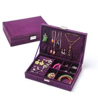 Fashion Deer Velvet Storage Box Jewelry Box Red Pink Purple Nhhw144375 sku image 2