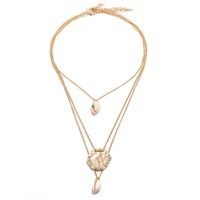 Fashion Irregular Polygon Shell Multi-layer Alloy Necklace Nhbq144430 sku image 1