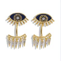 Fashion Copper Inlay Zircon Eye Earrings Nhjq144674 sku image 2