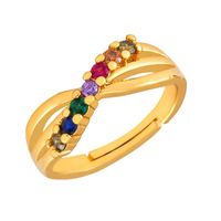 Stylish Copper Inlay Zircon Color Ring Nhas144835 sku image 1