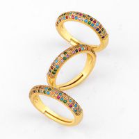 Fashion Copper Inlaid Zircon Rainbow Ring Nhas144837 sku image 1