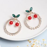 52487 Boucles D'oreilles Européen Et Américain Style Simple Personnalité Fruits Géométrique Diamant Cerise Boucles D'oreilles Boucles D'oreilles 2019 Nouveau main image 2