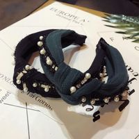 Simple Contrast Color Fabric Nails Knotted Bow Headband Nhsm139207 main image 4