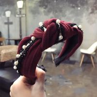Simple Contrast Color Fabric Nails Knotted Bow Headband Nhsm139207 main image 11