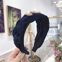 Korean Version Of The Rhinestone Super Flash Wide Side Twist Whip Knotted Headband Nhsm139208 main image 9