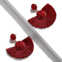Fan-shaped Korean Tassel Earrings Nhjq139220 main image 6