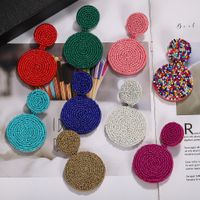 Womens Round Rice Beads Earrings Nhjq139238 main image 1