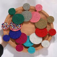 Womens Round Rice Beads Earrings Nhjq139238 main image 4