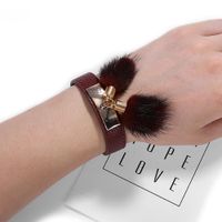 Einreihiger Druckknopf Aus Leder, Trend Iges Armband, Europäisches Und Amerikanisches Temperament, All-match-legierung Stoff Anhänger, Armband Schmuck main image 4