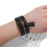 Europäische Und Amerikanische Leoparden Muster Leder Druckknopf Verstellbares Armband Legierung Layout Reiß Verschluss Anhänger Leder Armband Schmuck main image 1