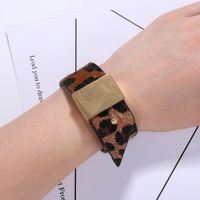 Leopard Leather Snap Adjustable Alloy Bracelet Nhjq139282 main image 22