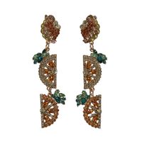 Européen Et Américain Haute Profil De Mode Diamant Gemme Cristal Série Boucles D'oreilles Animaux Fruits Des Plantes Strass Boucles D'oreilles Des Femmes main image 11