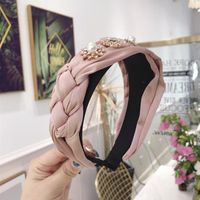 Korean Version Of The Rhinestone Super Flash Wide Side Twist Whip Knotted Headband Nhsm139208 sku image 3