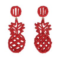 Za Main-tissé Fleur Ananas Boucles D'oreilles Européen Et Américain Exagérée Ananas Dripping Huile Bijoux Boucles D'oreilles Fruits Boucles D'oreilles Nouveau sku image 1