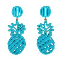 Za Main-tissé Fleur Ananas Boucles D'oreilles Européen Et Américain Exagérée Ananas Dripping Huile Bijoux Boucles D'oreilles Fruits Boucles D'oreilles Nouveau sku image 3