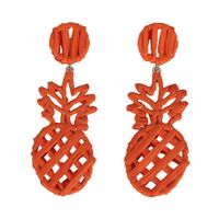 Za Main-tissé Fleur Ananas Boucles D'oreilles Européen Et Américain Exagérée Ananas Dripping Huile Bijoux Boucles D'oreilles Fruits Boucles D'oreilles Nouveau sku image 5