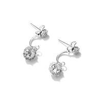 Un Style Pour Double-porter Fleur De Glace Boucles D'oreilles En Argent Sterling Boucles D'oreilles Petit Gouttes Pour Les Oreilles Exquis Super Éthérée Coréen Gracieux Simple Personnalisé Tout-match main image 1