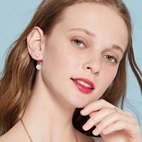 Un Style Pour Double-porter Fleur De Glace Boucles D'oreilles En Argent Sterling Boucles D'oreilles Petit Gouttes Pour Les Oreilles Exquis Super Éthérée Coréen Gracieux Simple Personnalisé Tout-match main image 5