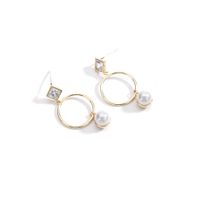 Imitation Perle Diamant Kreis Sterling Silber Ohrringe Ohrringe Weibliche Temperament Lange Anhänger Koreanische Einfache Persönlichkeit Trend Ige All-match main image 7