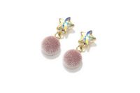 Fashion Simple Star Hair Ball Short Hair Earrings Nhll144925 main image 1