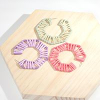 Round Polygonal Braided Alloy Earrings Nhll145094 main image 2