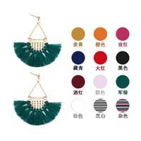 Fashion Fan-shaped Tassel Earrings Multicolor Nhdp145103 main image 1