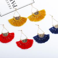 Fashion Fan-shaped Tassel Earrings Multicolor Nhdp145103 main image 16