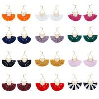 Fashion Fan-shaped Tassel Earrings Multicolor Nhdp145103 main image 15