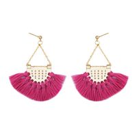 Fashion Fan-shaped Tassel Earrings Multicolor Nhdp145103 main image 13