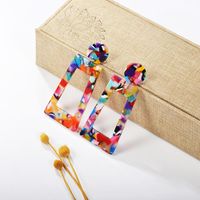 Stylish Rectangular Colorful Acetate Stud Earrings Nhdp145107 main image 5