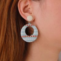 Europäische Und Amerikanische Mode Neue Ohrringe Böhmische Retro-kontrast Ohrringe Einfache Hohle Gewebte Kreis Ohrringe Frauen main image 3
