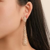 Fashion Metal Matte Long Earrings Nhdp145121 main image 1