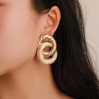 New Circle Twisted Alloy Earrings Nhdp145136 main image 2