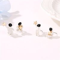 Cute Astronaut Picking Star Stud Earrings Nhdp145182 main image 4