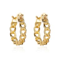 Simple Hollow Alloy Chain Hoop Earrings Nhdp145185 main image 6