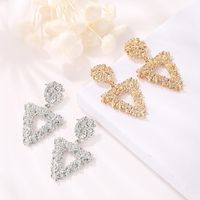 New Fashion Embossed Metal Triangle Earrings Nhdp145192 main image 3