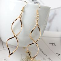 Simple Alloy Spiral Curved Earrings Nhpf145206 main image 3